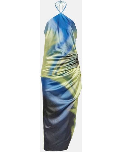 Jonathan Simkhai Hansel Printed Halterneck Midi Dress - Blue