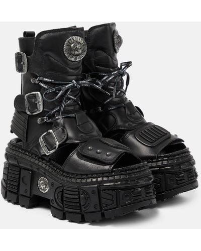 Vetements Leather Platform Boots - Black