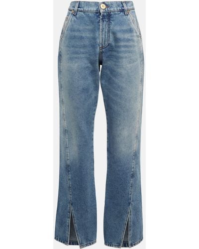 Balmain High-rise Straight Jeans - Blue