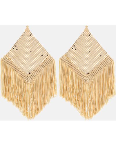 Rabanne Fringed Chainmail Earrings - Natural