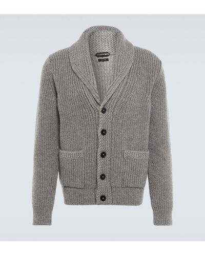 Tom Ford Cashmere And Mohair Cardigan - Grey
