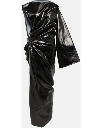 Rick Owens Asymmetrical Denim Gown - Black