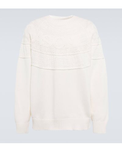 Sacai Cotton-blend Sweater - White