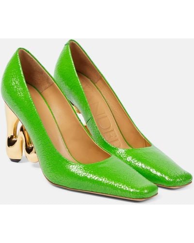 JW Anderson Bubble Leather Pumps - Green