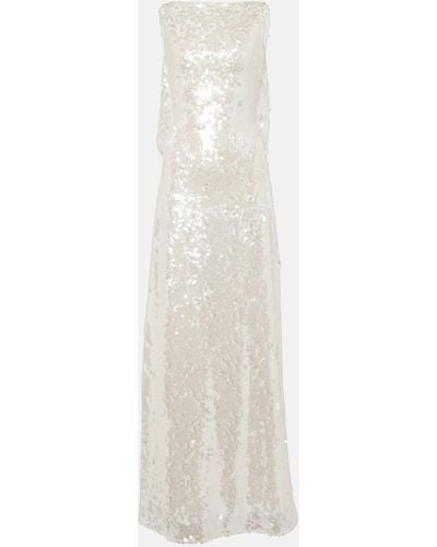 Emilia Wickstead Bridal Leoni Sequined Sheer Gown - White
