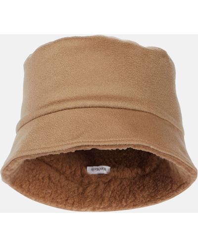 Max Mara Fiducia Logo Cashmere Bucket Hat - Brown