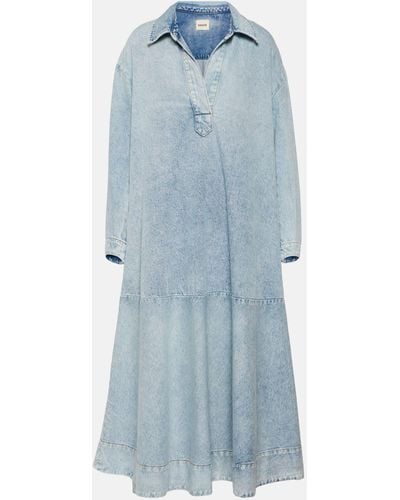 Khaite The Franka Denim Dress - Blue
