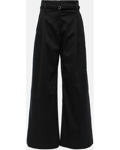 Proenza Schouler White Label Raver Cotton-blend Wide-leg Pants - Black