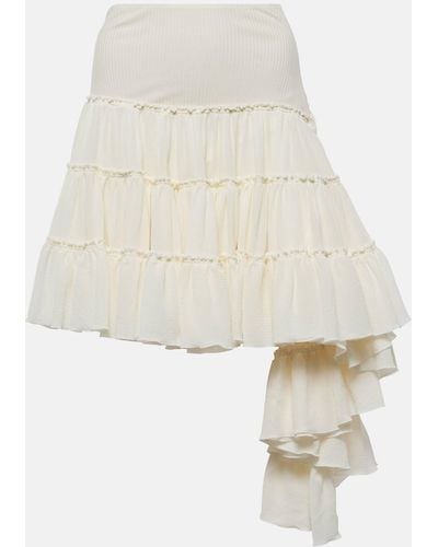 Loewe Ruffled Miniskirt - White