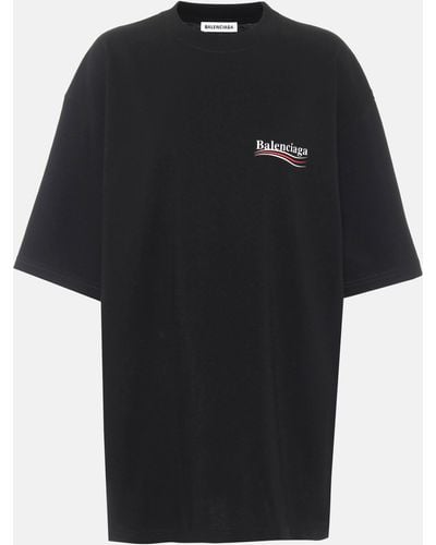 Balenciaga Political Campaign Cotton T-shirt - Black