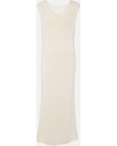 The Row Folosa Knitted Silk Maxi Dress - White
