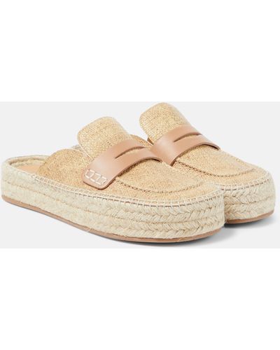 JW Anderson Leather-trimmed Mules - Natural