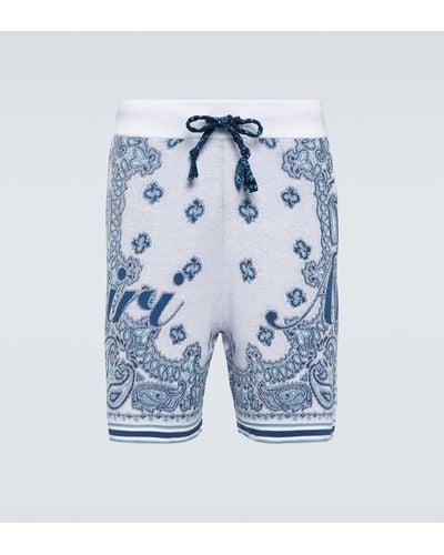 Amiri Jacquard Cotton Shorts - Blue