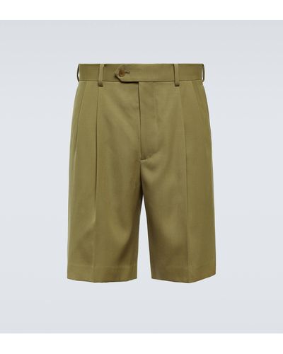 AURALEE Wool Gabardine Shorts - Green