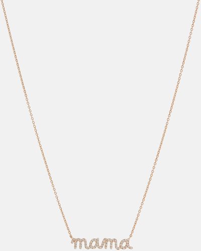 Sydney Evan Mama 14kt Yellow Gold Necklace With Diamonds - Multicolour