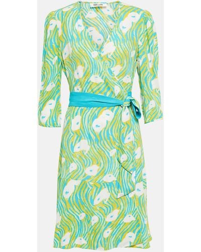 Diane von Furstenberg Belted Printed Minidress - Green