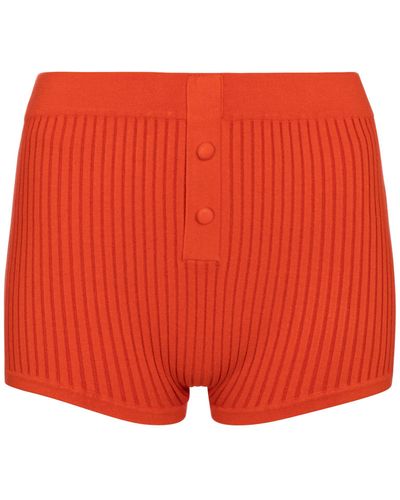 Live The Process Ribbed-knit Shorts - Red