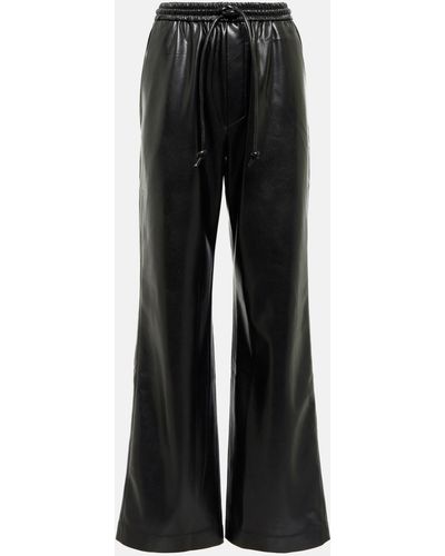 Nanushka Calie Straight Faux Leather Pants - Black