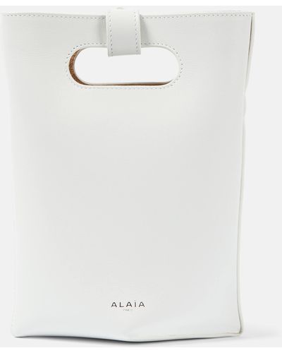 Alaïa Folded Small Leather Tote Bag - White
