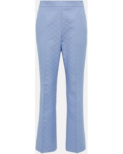 Gucci GG Gabardine Cropped Pants - Blue