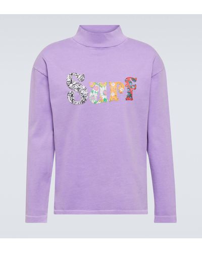 ERL Applique Cotton Jersey Sweatshirt - Purple