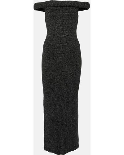 Totême Off-shoulder Knit Maxi Dress - Black