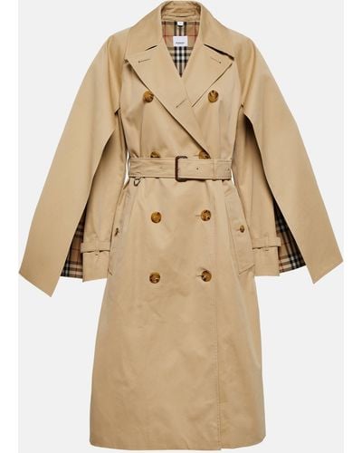 Burberry Belted Cotton Trench Coat - Natural