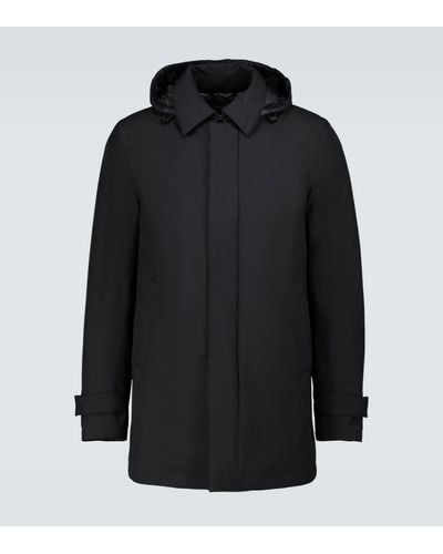 Herno Lightweight Down-filled Raincoat - Black