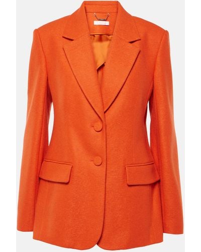 Chloé Felted Wool And Cashmere Jersey Blazer - Orange
