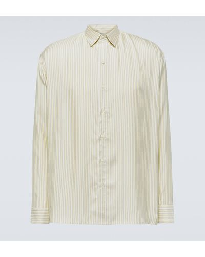 LeKasha Songino Striped Silk Shirt - White