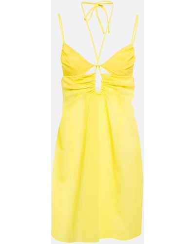 Nensi Dojaka Cutout Halterneck Minidress - Yellow