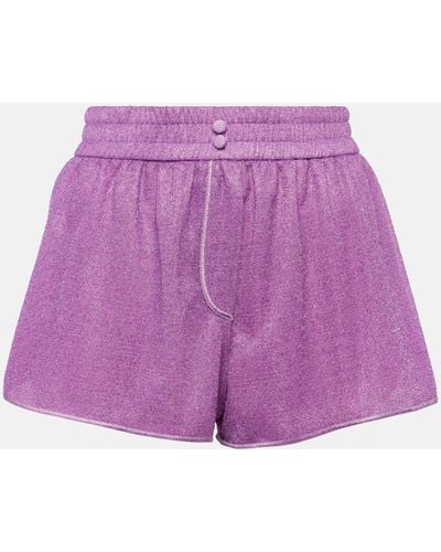 Oséree Lumiere Lame Shorts - Purple