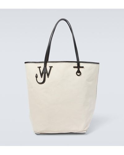 JW Anderson Anchor Tall Canvas Tote Bag - White