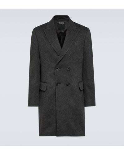 Zegna Wool-blend Coat - Grey