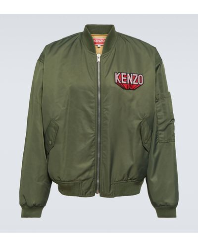 KENZO Logo Bomber Jacket - Green