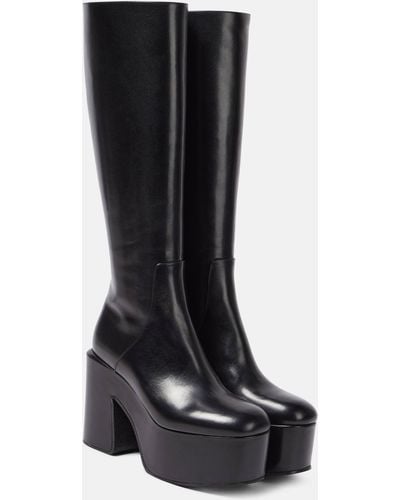 Dries Van Noten Leather Platform Knee-high Boots - Black