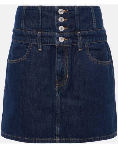 RE/DONE Corset Denim High-rise Miniskirt - Blue