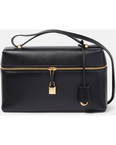 Loro Piana Extra L27 Leather Shoulder Bag - Black