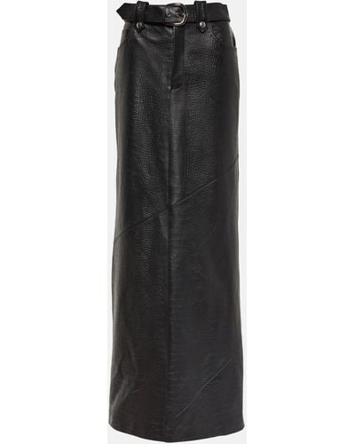 Alessandra Rich Mock-croc Leather Maxi Skirt - Black
