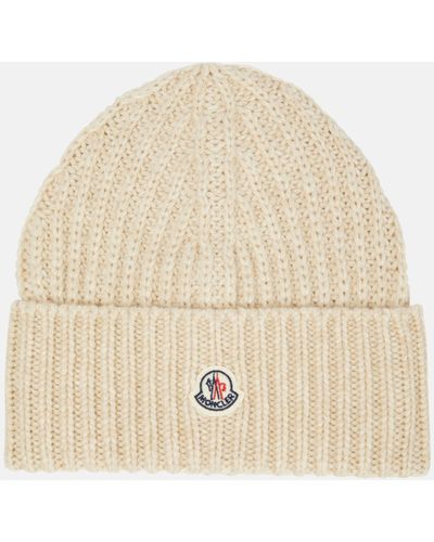 Moncler Wool And Cashmere-blend Beanie - Natural