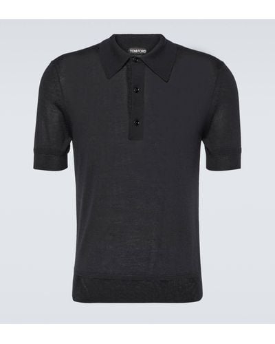 Tom Ford Cashmere And Silk Polo Shirt - Black