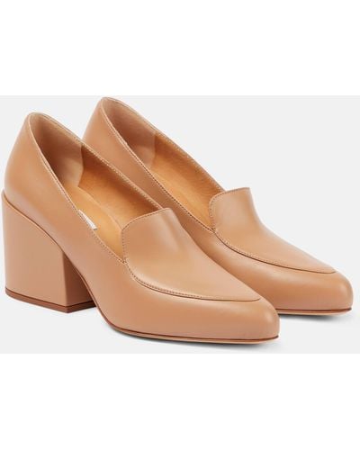 Gabriela Hearst Adrian Leather Loafer Pumps - Brown