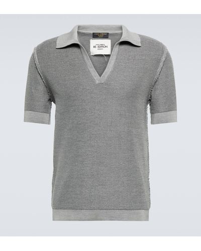 Dolce & Gabbana Silk Polo Shirt - Grey
