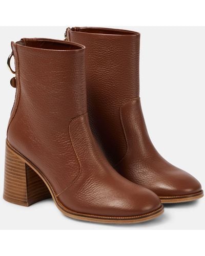 See By Chloé Aryel Leather Heeled Boots - Brown