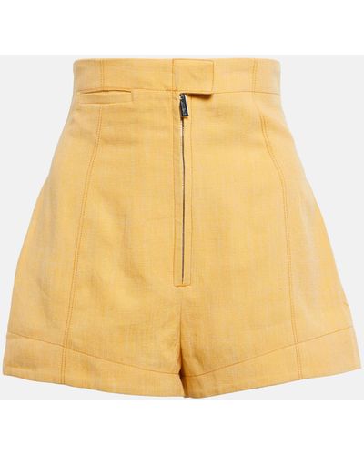 Jacquemus Le Short Areia High-rise Linen-blend Shorts - Yellow