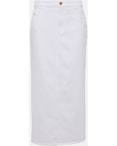 TOVE Sera Denim Maxi Skirt - White