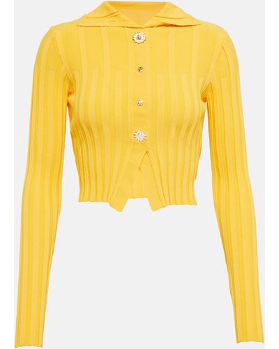 Jacquemus Le Bando Ribbed-knit Cardigan - Yellow