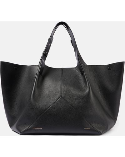 Victoria Beckham W11 Jumbo Leather Tote Bag - Black