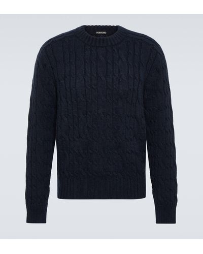 Tom Ford Cable-knit Wool Sweater - Blue