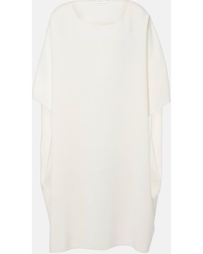 The Row Abasi Oversized Wool And Silk Midi Dress - White